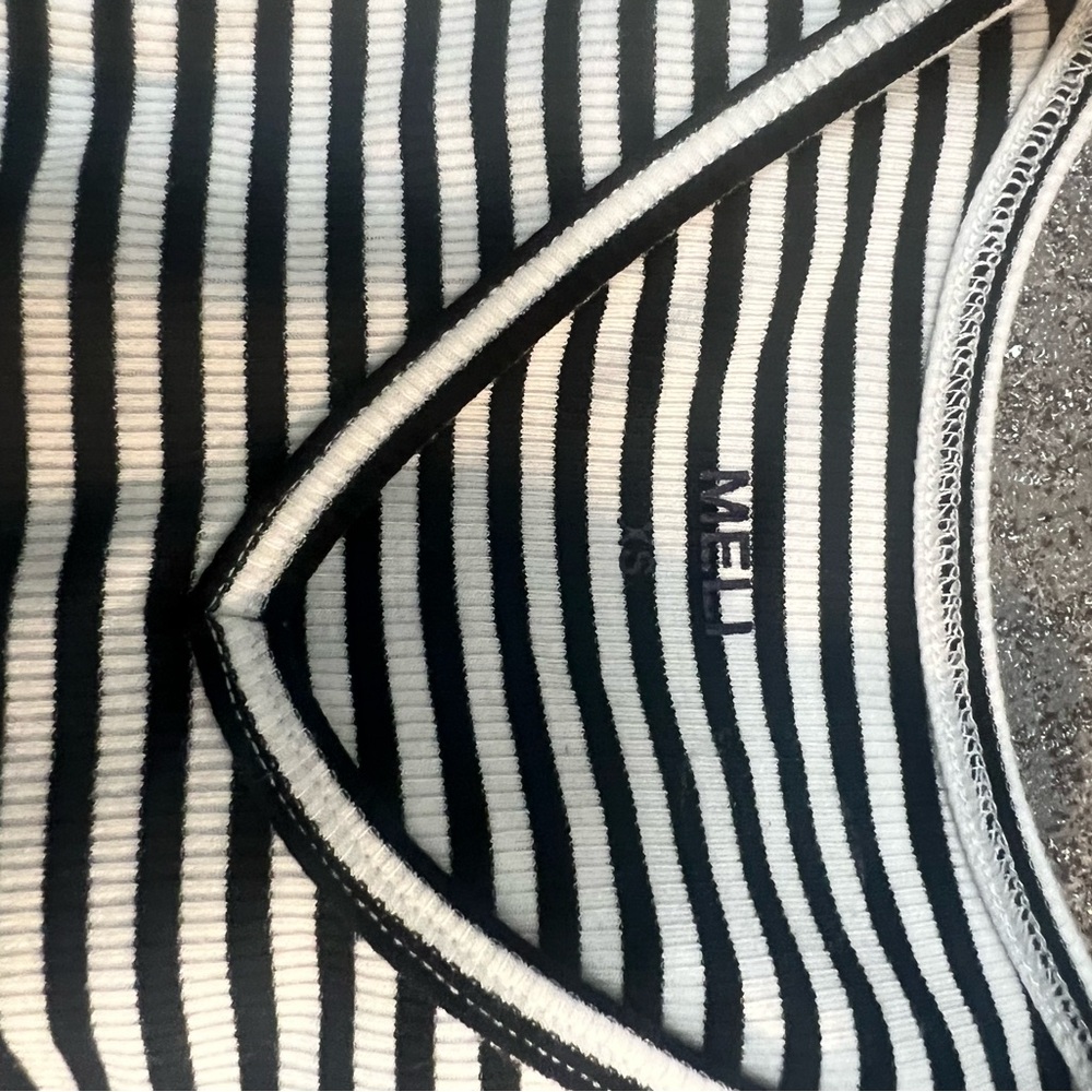 Black and White Striped Long Sleeve Top